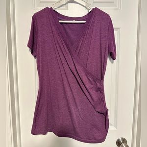 Cross Front Purple Nursing Top